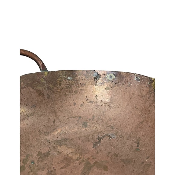 Antique Hand Hammered Copper Cauldron Pot Rustic Farmhouse Kitchen Decor - Picture 12 of 12